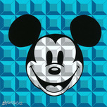 Mickey Mouse Art Mickey Mouse Art 8-Bit Block Mickey Aqua